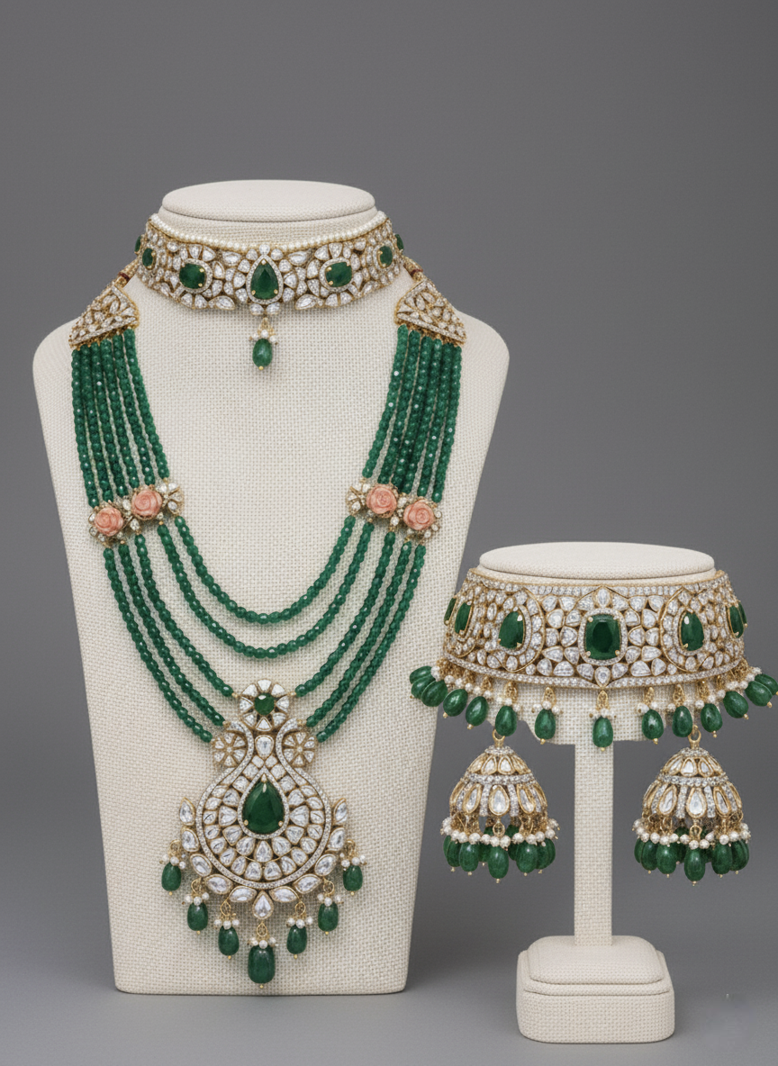 Emerald Raani Classic Bridal Set