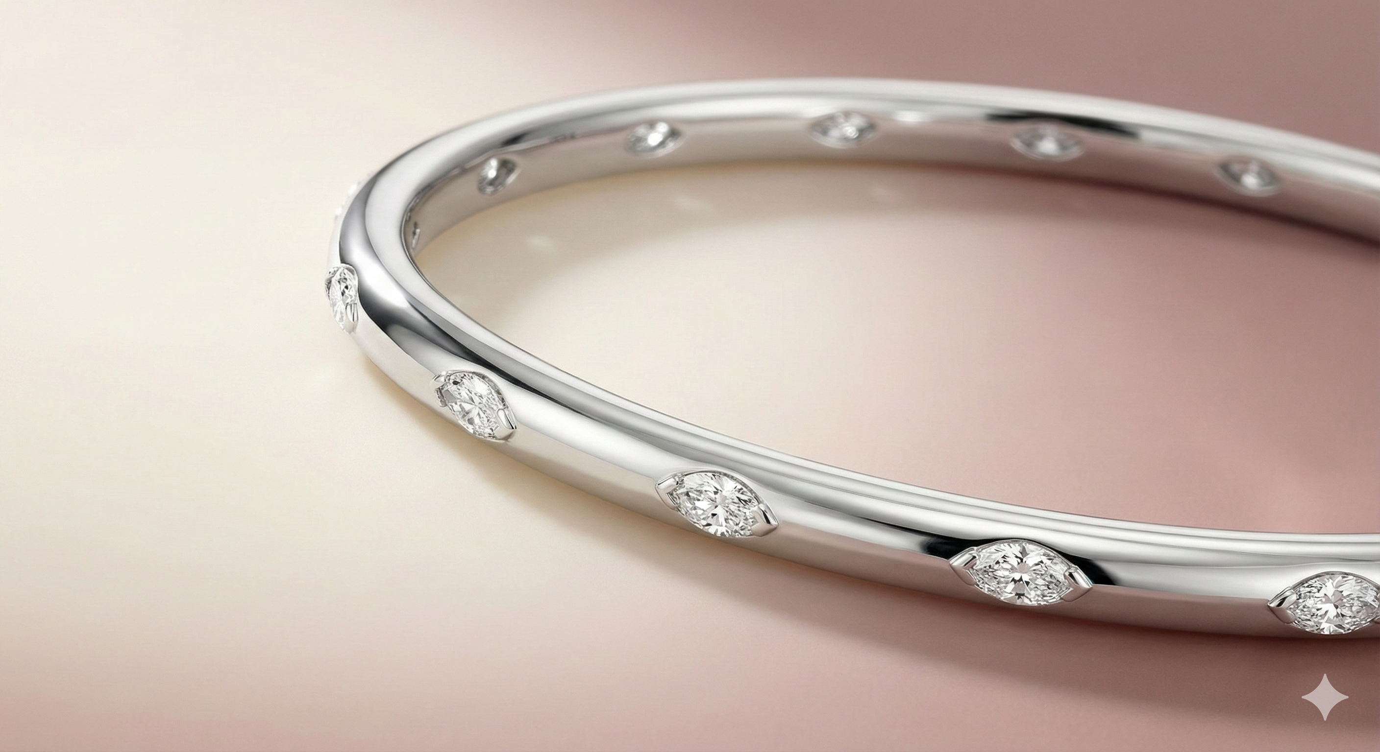 The Flush-Set Marquise Eternity Bangle